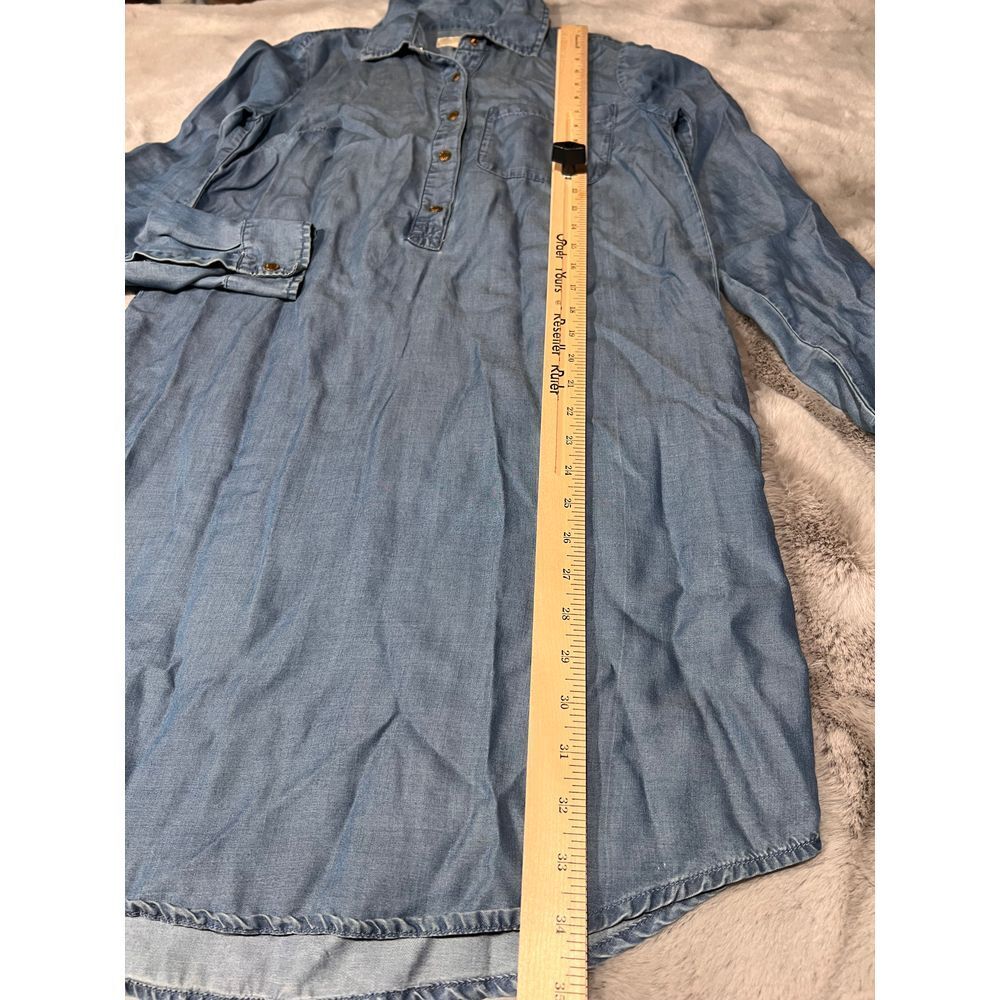 Michael Kors Denim Shirt Dress Long Sleeve Casual XS - Picture 7 of 16